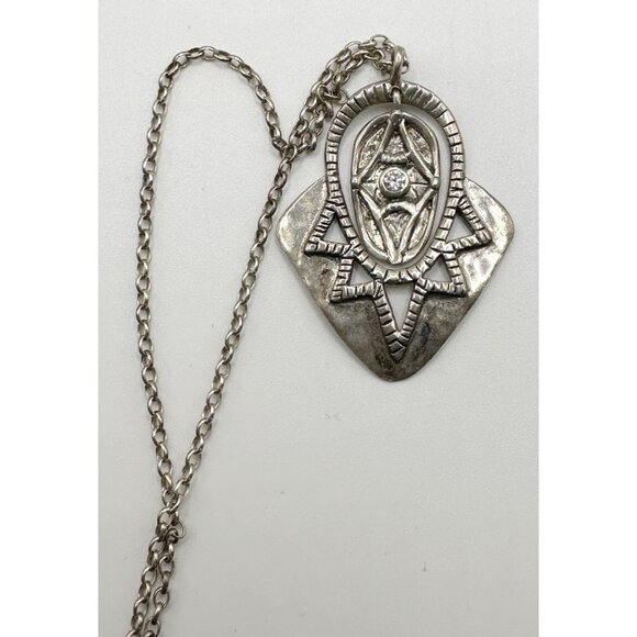 Silpada Sterling Silver Cubic Zirconia Art Deco Style Necklace  18” - Picture 2 of 5